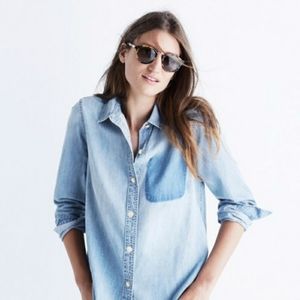 Madewell light denim long sleeve shirt